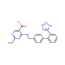 CCc1ncc(C(=O)O)c(NCc2ccc(-c3ccccc3-c3nnn[nH]3)cc2)n1 ZINC000013832786