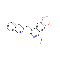 CCc1ncc(Cc2cc3ccccc3cn2)c2cc(OC)c(OC)cc12 ZINC000145113456