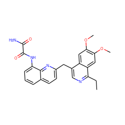 CCc1ncc(Cc2ccc3cccc(NC(=O)C(N)=O)c3n2)c2cc(OC)c(OC)cc12 ZINC000145130882