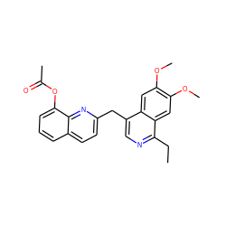 CCc1ncc(Cc2ccc3cccc(OC(C)=O)c3n2)c2cc(OC)c(OC)cc12 ZINC000148626333