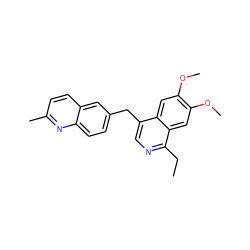 CCc1ncc(Cc2ccc3nc(C)ccc3c2)c2cc(OC)c(OC)cc12 ZINC000145137991