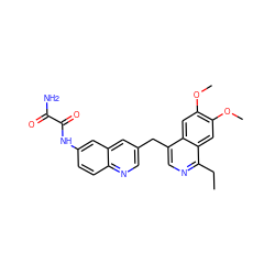 CCc1ncc(Cc2cnc3ccc(NC(=O)C(N)=O)cc3c2)c2cc(OC)c(OC)cc12 ZINC000145107963