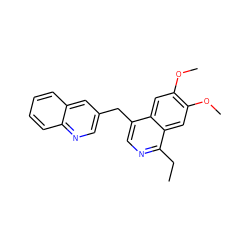 CCc1ncc(Cc2cnc3ccccc3c2)c2cc(OC)c(OC)cc12 ZINC000145069630