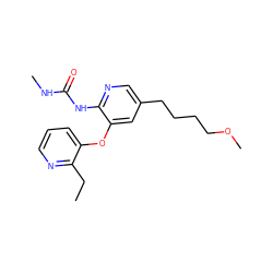 CCc1ncccc1Oc1cc(CCCCOC)cnc1NC(=O)NC ZINC000299835127