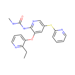 CCc1ncccc1Oc1cc(Sc2ccccn2)cnc1NC(=O)NC ZINC000213030251