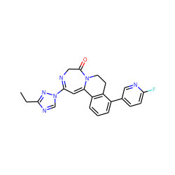 CCc1ncn(C2=NCC(=O)N3CCc4c(cccc4-c4ccc(F)nc4)C3=C2)n1 ZINC000149264866