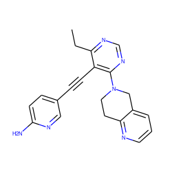 CCc1ncnc(N2CCc3ncccc3C2)c1C#Cc1ccc(N)nc1 ZINC000149198970