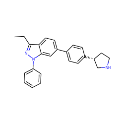 CCc1nn(-c2ccccc2)c2cc(-c3ccc([C@@H]4CCNC4)cc3)ccc12 ZINC000147350618