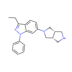 CCc1nn(-c2ccccc2)c2cc(N3C[C@@H]4CNC[C@@H]4C3)ccc12 ZINC000072142437