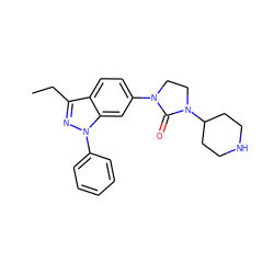 CCc1nn(-c2ccccc2)c2cc(N3CCN(C4CCNCC4)C3=O)ccc12 ZINC000147349905