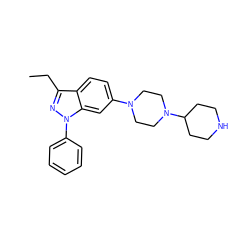 CCc1nn(-c2ccccc2)c2cc(N3CCN(C4CCNCC4)CC3)ccc12 ZINC000072176505