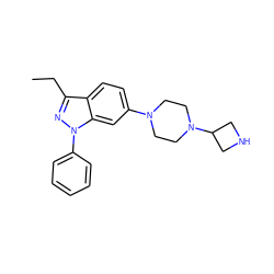 CCc1nn(-c2ccccc2)c2cc(N3CCN(C4CNC4)CC3)ccc12 ZINC000147348969