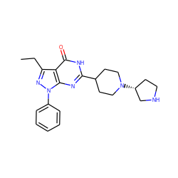 CCc1nn(-c2ccccc2)c2nc(C3CCN([C@@H]4CCNC4)CC3)[nH]c(=O)c12 ZINC000147361478