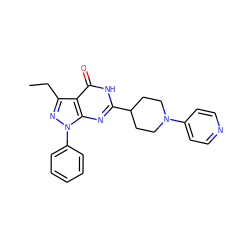 CCc1nn(-c2ccccc2)c2nc(C3CCN(c4ccncc4)CC3)[nH]c(=O)c12 ZINC000150041714