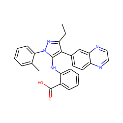 CCc1nn(-c2ccccc2C)c(Nc2ccccc2C(=O)O)c1-c1ccc2nccnc2c1 ZINC000064540800