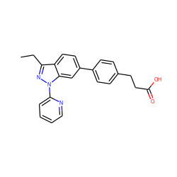 CCc1nn(-c2ccccn2)c2cc(-c3ccc(CCC(=O)O)cc3)ccc12 ZINC001772626329