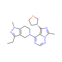 CCc1nn(C)c2c1CN(c1ncnn3c(C)nc([C@@H]4CCOC4)c13)CC2 ZINC000169711648