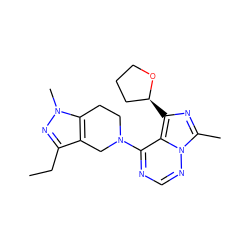 CCc1nn(C)c2c1CN(c1ncnn3c(C)nc([C@H]4CCCO4)c13)CC2 ZINC000169711712