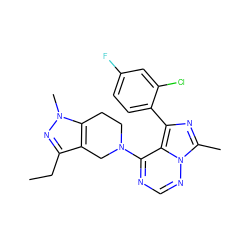 CCc1nn(C)c2c1CN(c1ncnn3c(C)nc(-c4ccc(F)cc4Cl)c13)CC2 ZINC000169711752