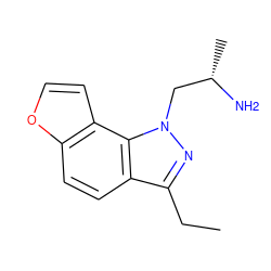 CCc1nn(C[C@H](C)N)c2c1ccc1occc12 ZINC000029124689