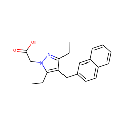 CCc1nn(CC(=O)O)c(CC)c1Cc1ccc2ccccc2c1 ZINC000084671125