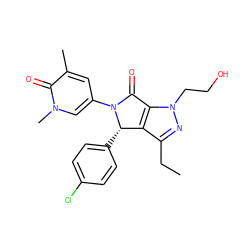 CCc1nn(CCO)c2c1[C@H](c1ccc(Cl)cc1)N(c1cc(C)c(=O)n(C)c1)C2=O ZINC000261188004