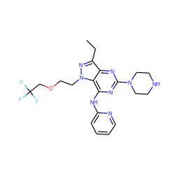 CCc1nn(CCOCC(F)(F)F)c2c(Nc3ccccn3)nc(N3CCNCC3)nc12 ZINC000035801629