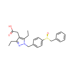 CCc1nn(Cc2ccc([S@@+]([O-])Cc3ccccc3)cc2)c(CC)c1CC(=O)O ZINC000168959835