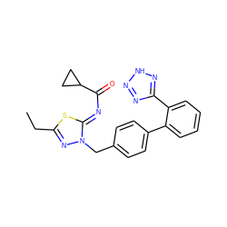 CCc1nn(Cc2ccc(-c3ccccc3-c3nn[nH]n3)cc2)/c(=N/C(=O)C2CC2)s1 ZINC000029246533