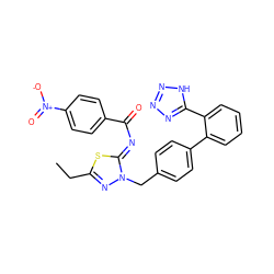 CCc1nn(Cc2ccc(-c3ccccc3-c3nnn[nH]3)cc2)/c(=N/C(=O)c2ccc([N+](=O)[O-])cc2)s1 ZINC000049882039