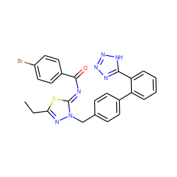 CCc1nn(Cc2ccc(-c3ccccc3-c3nnn[nH]3)cc2)/c(=N/C(=O)c2ccc(Br)cc2)s1 ZINC000049748911