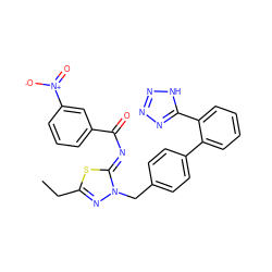 CCc1nn(Cc2ccc(-c3ccccc3-c3nnn[nH]3)cc2)/c(=N/C(=O)c2cccc([N+](=O)[O-])c2)s1 ZINC000049802131