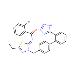 CCc1nn(Cc2ccc(-c3ccccc3-c3nnn[nH]3)cc2)/c(=N/C(=O)c2ccccc2Br)s1 ZINC000049739955