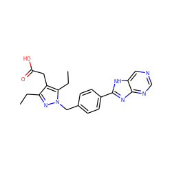 CCc1nn(Cc2ccc(-c3nc4ncncc4[nH]3)cc2)c(CC)c1CC(=O)O ZINC001772592861