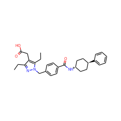 CCc1nn(Cc2ccc(C(=O)N[C@H]3CC[C@H](c4ccccc4)CC3)cc2)c(CC)c1CC(=O)O ZINC000261152117