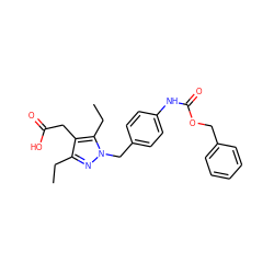 CCc1nn(Cc2ccc(NC(=O)OCc3ccccc3)cc2)c(CC)c1CC(=O)O ZINC000113988112