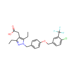 CCc1nn(Cc2ccc(OCc3ccc(Cl)c(C(F)(F)F)c3)cc2)c(CC)c1CC(=O)O ZINC000095572800