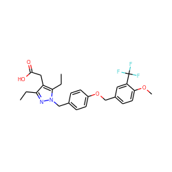 CCc1nn(Cc2ccc(OCc3ccc(OC)c(C(F)(F)F)c3)cc2)c(CC)c1CC(=O)O ZINC000168953133