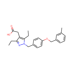 CCc1nn(Cc2ccc(OCc3cccc(C)c3)cc2)c(CC)c1CC(=O)O ZINC000168954134