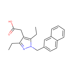 CCc1nn(Cc2ccc3ccccc3c2)c(CC)c1CC(=O)O ZINC000084652195