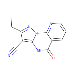 CCc1nn2c([nH]c(=O)c3cccnc32)c1C#N ZINC001772578066