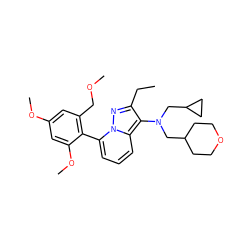 CCc1nn2c(-c3c(COC)cc(OC)cc3OC)cccc2c1N(CC1CCOCC1)CC1CC1 ZINC000084739557