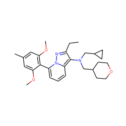 CCc1nn2c(-c3c(OC)cc(C)cc3OC)cccc2c1N(CC1CCOCC1)CC1CC1 ZINC000084732094