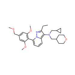 CCc1nn2c(-c3c(OC)cc(COC)cc3OC)cccc2c1N(CC1CCOCC1)CC1CC1 ZINC000038432253