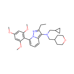 CCc1nn2c(-c3c(OC)cc(OC)cc3OC)cccc2c1N(CC1CCOCC1)CC1CC1 ZINC000084732620