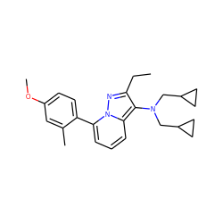 CCc1nn2c(-c3ccc(OC)cc3C)cccc2c1N(CC1CC1)CC1CC1 ZINC000084741607