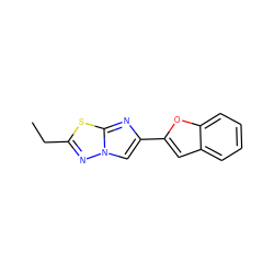 CCc1nn2cc(-c3cc4ccccc4o3)nc2s1 ZINC000143840897