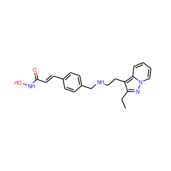 CCc1nn2ccccc2c1CCNCc1ccc(/C=C/C(=O)NO)cc1 ZINC000072114322