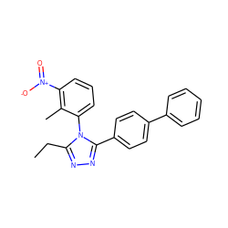 CCc1nnc(-c2ccc(-c3ccccc3)cc2)n1-c1cccc([N+](=O)[O-])c1C ZINC000096283526