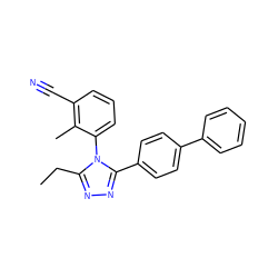 CCc1nnc(-c2ccc(-c3ccccc3)cc2)n1-c1cccc(C#N)c1C ZINC000096283503